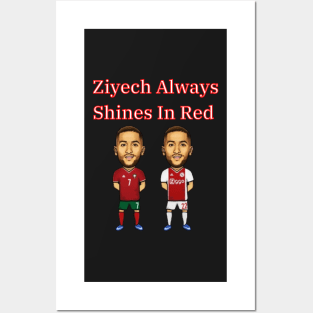 Ziyech Always Shines In Red - Morocco Football Posters and Art